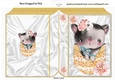 Cute little kitty in pocket with flowers A5 Folded Book (one)