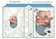 Cute little kitty in pocket with flowers A5 Folded Book (three)