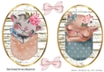 Two Lovely Kitty Toppers in Pockets with Bows A5 (one)