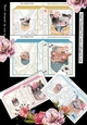  4 Cute little kitties in pockets with flowers A5 Folded Books Mini kit