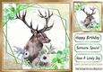 Beautiful Deer with flowers in leaf frame 8x8 (one)