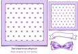 Lovely Purple Heart Toppers 7x7 with Bow