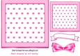 Lovely Pink Heart Toppers 7x7 with Bow