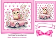 Lovely Pink Heart Toppers with a cute valentines owl 7x7 with Bow