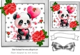  Silver Heart with Roses 7x7 and Valentine Panda
