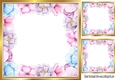 Lilac/Pink Flowers 8x8 card front/insert