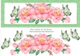 Pretty water colour pink flowers DL Card