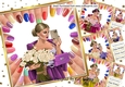 4 Lovely Modern Coloured Girls With Nail Varnishes 8x8 Mini Kit