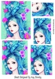 Pretty Modern Art Lady with flowers Pyramids (two)