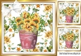 Sunflowers in a pot with white Bow 8x8 Card