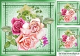 Pretty Roses with Denim Green card 8x8