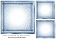 Lovely Stitched Denim Blue Card Fronts/Insert 7x7
