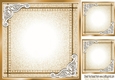 Denim Gold Card/Insert With White Ornate Corners 8X8