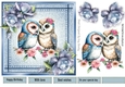 Denim  Blue, Topper & A Pair Of Cute Owls With Blue Roses (Six) 7x7