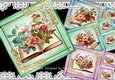 4 Denim Floral Open Books, with Ornate Gold Corners 8x8 Mini Kit