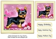 Cute little pooch with hearts and roses in cream frame 7x7 (six)