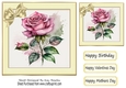 Pretty Pink Roses in Cream Frame With Bow 7x7 (five)