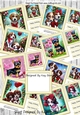 8 Cute little puppies with hearts and roses in cream frame 7x7 BUMPER KIT