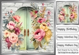 Pretty Floral Doors With Brick Wall 8x8 (one)