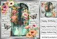 Pretty Floral Doors With Brick Wall and butterflies 8x8 (two)