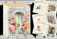  4 Pretty Floral Doors With Brick Wall Folded Books A5 Mini kit
