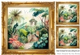 Gold Ornate Frame 8x8, with Exotic Birds Card Fronts (Four)
