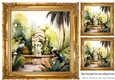 Gold Ornate Frame 8x8, with Exotic Birds Card Fronts (Five)