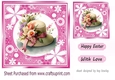 Pretty Easter Bonnet with flowers in pink floral frame 7x7 (one)