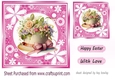 Pretty Easter Bonnet with flowers in pink floral frame 7x7 (five)
