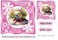 Pretty Easter Bonnet with flowers in pink floral frame 7x7 (seven)