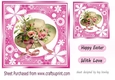Pretty Easter Bonnet with flowers in pink floral frame 7x7 (eight)