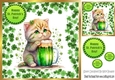Cute Kitty in St Patricks Clover Frame 8x8 (two)