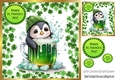 Cute Penguin in St Patricks Clover Frame 8x8 (four)