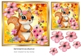Autumn Leaves with flowers and cute squirrel 7x7 (two)