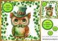 Cute Owl in St Patricks Clover Frame 8x8 (Eight)