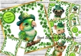 4 Cute Animals in St Patricks Clover Frame 8x8 Mini Kit (SET ONE)