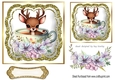 Pretty Deer in A Teacup with Flowers And Glitter Topper 7x7 (two)