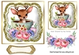 Pretty Deer in A Teacup with Flowers And Glitter Topper 7x7 (three)