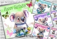4 Cute Koala Bears with Butterflies 8x8 Mini Kit