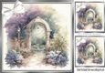 Pretty Garden with white diamante bow 8x8 (one)