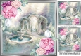 Pretty Garden with pretty pink/white corner roses 8x8 (two)
