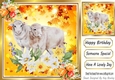 Autumn yellow leaf frame 8x8 with flowers and a sheep