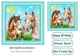 Cute Horses In turq 6x6 Frame (three)