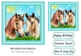Cute Horses In turq 6x6 Frame (four)