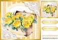 Pretty Yellow Roses in a vintage Trunk with lace 8x8 (three)
