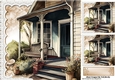 Pretty Floral Porches With Lace 8x8 (two)