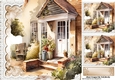 Pretty Floral Porches With Lace 8x8 (three)