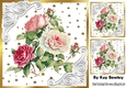 Pretty Pink/White Roses With Ornate Frame With Gold Stars 8x8