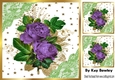 Pretty Purple Roses With Ornate Frame With Gold Stars 8x8