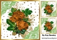 Pretty Orange Roses With Gold Stars and lace 8x8